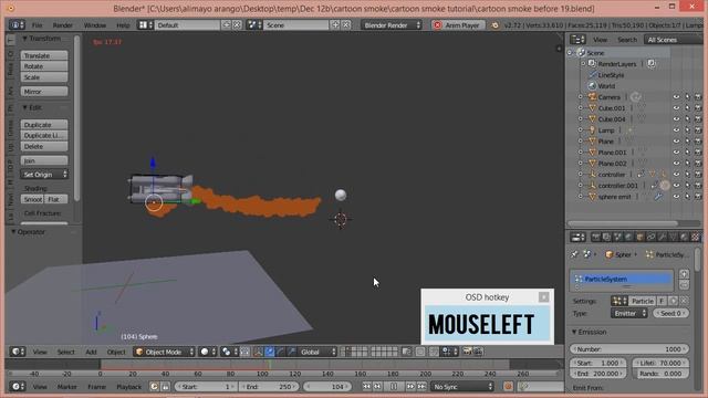 How To Make Cartoon Smoke Using Freestyle In Blender 2.72b