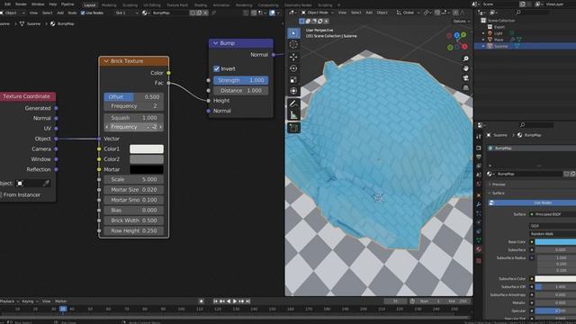 Blender Material 046 凹凸表現の作り方 Brick Texture