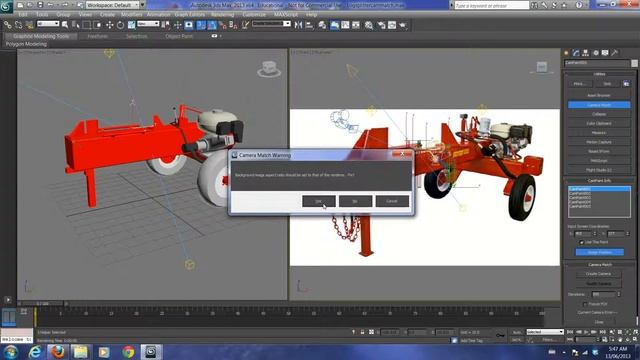 Log Splitter - Inclusion map - Camera match with 3D max