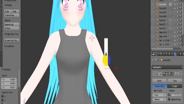 Make anime long hair in blender part 3