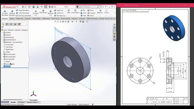 SolidWorks | 3D CAD EXERCISES 58 | StudyCadCam | Solution Tutorial |
