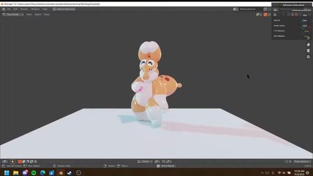 Dynamic bones test in Blender