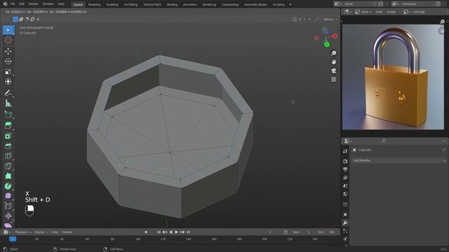 3D Modeling of Lock in a Blender | Timelapse