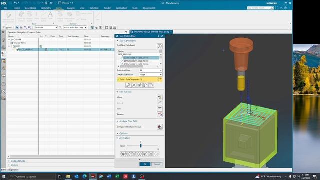 Siemens NX 2206    How To Use Toolpath Edit