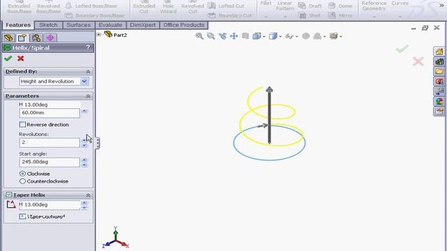 97  SOLIDWORKS Surface Design (  Helix )