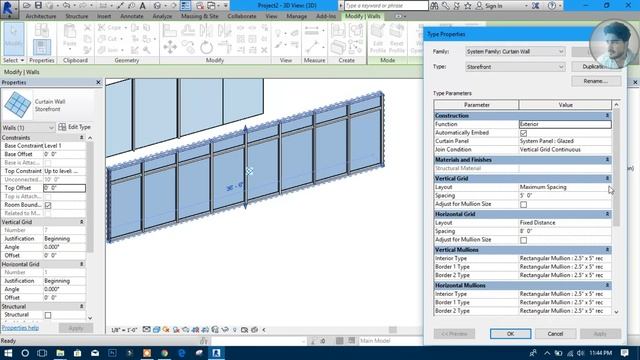 #18 | How to Make Curtain wall in Revit Architecture [Deepak Verma]