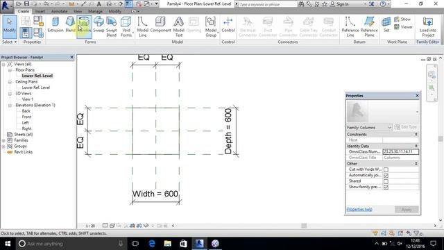 Revit Architecture tutorials for beginners Family Creation Column