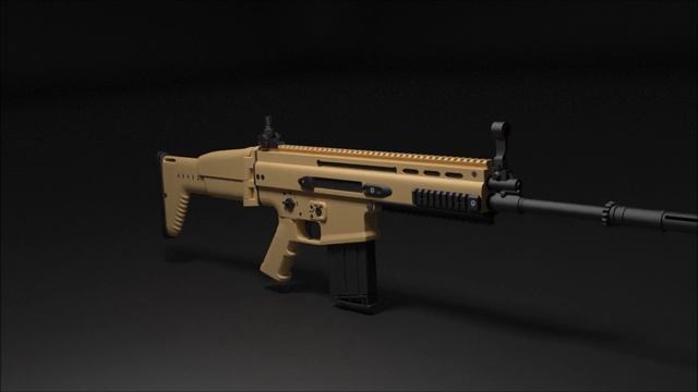 FN scar h 3d model blender animation