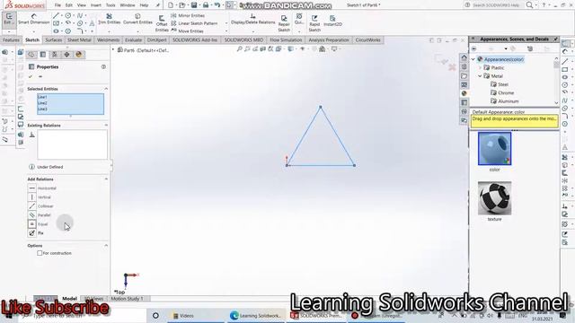 SolidWorks How to make a Triangular Prism