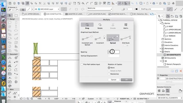 ArchiCAD Wall section 2D drafting with fills 02