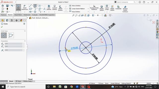 Solidworks 2D Sketch EX-07