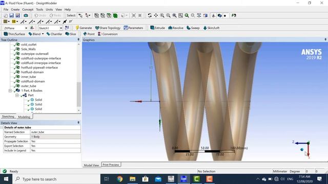 ANSYS Fluent Tutorial N°4 | Tube in Tube Helical Coil Heat Exchanger in Fluent