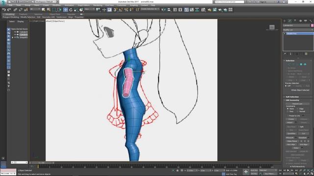 Anime Character Modeling Time Lapse Part 1-Body; Class lecture recap