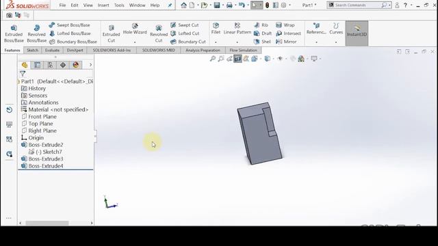 SW#2.7 Boundary boss/bass command in solidworks