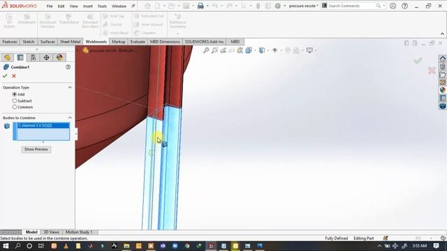 Pressure Vessel using solidworks 2021