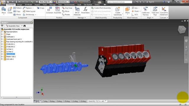 Autodesk Inventor 2013 v12 merlin engine Small Assembly pt10