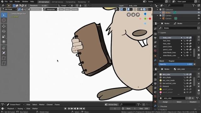 2D Animation - Grease Pencil Blender  Tutorial - Create a Rigged Cartoon Character! Part 4