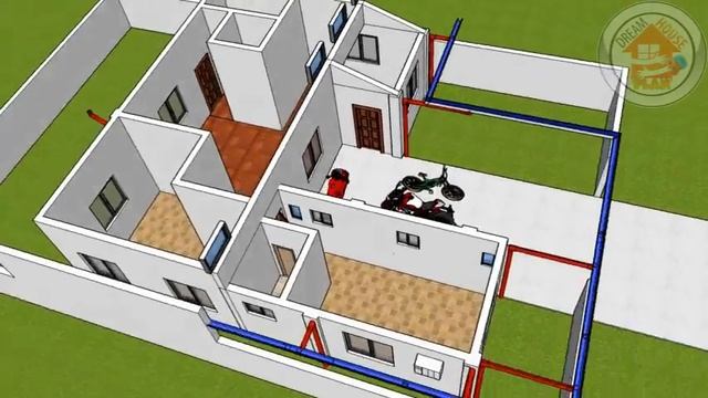 DREAM HOUSE PLAN 3D/ MODERN HOUSE MADE IN SKETCHUP /2R/2T/KITCHEN/DINING/LIVING/GARAGE/ 3D RENDERIN