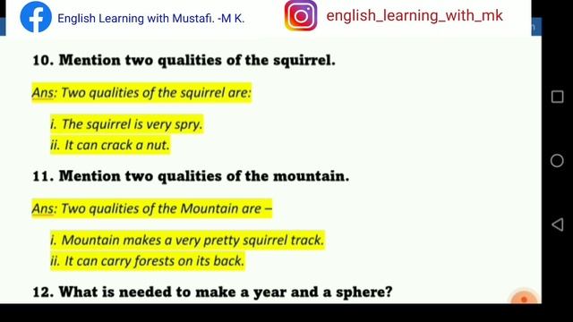 'Fable' questions answers//Most important Poem for M.P.2022//Extra questions & answers from 'Fable'