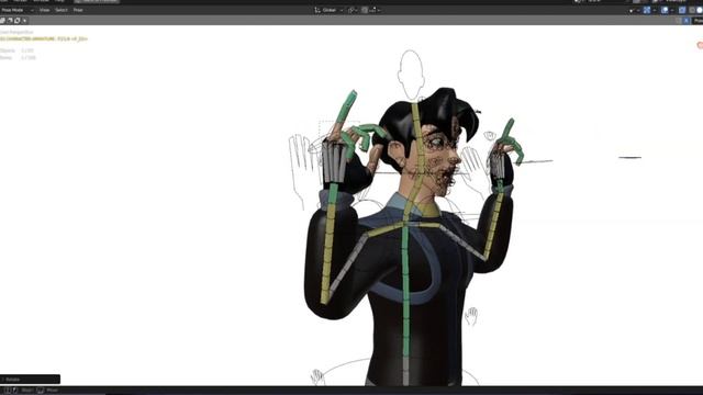 Anime Character Rig for Jai - Blender 3D modeling