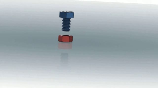 Nut and bolt animation made by #fusion360