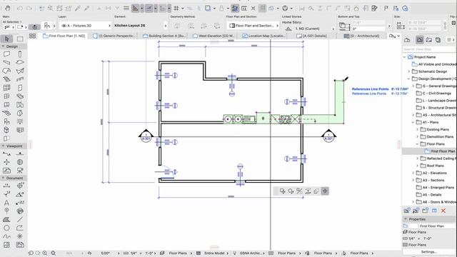 Archicad 26 Tutorial Part 14 - Adjusting Dimensions, Troubleshooting, A26 Kitchen Layout