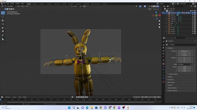 POSTER FNAF BLENDER SPRINGBONNIE LETTUCE BOI