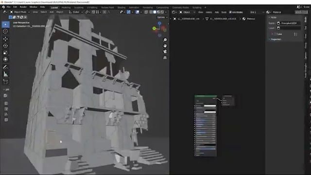 Ruin, Blender and Sketchup environment art process