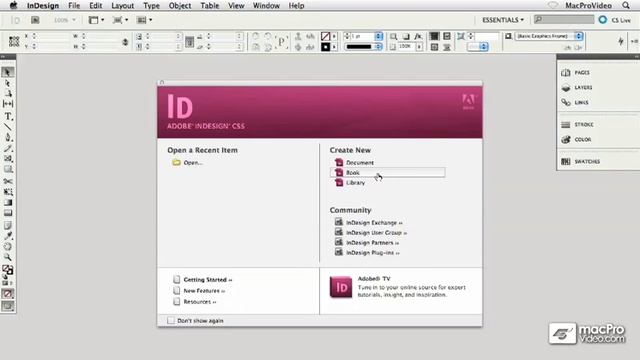 InDesign CS5 101: Core InDesign CS5 101 - 2 Touring the Welcome Screen