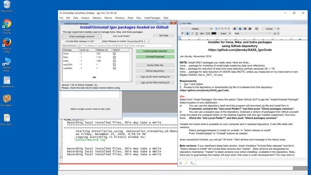 Irena/Nika Installer for Igor 8 using Github depository https://github.com/jilavsky/SAXS_IgorCode