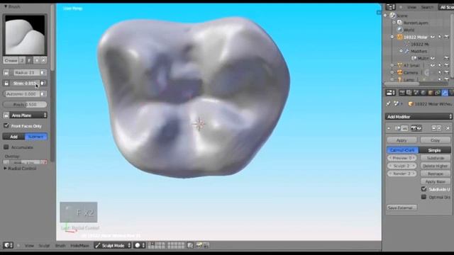 Dental Digital wax up in Blender (free open software)