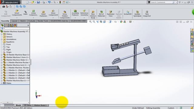 motion simulation in solidworks | marble machine motion simulation