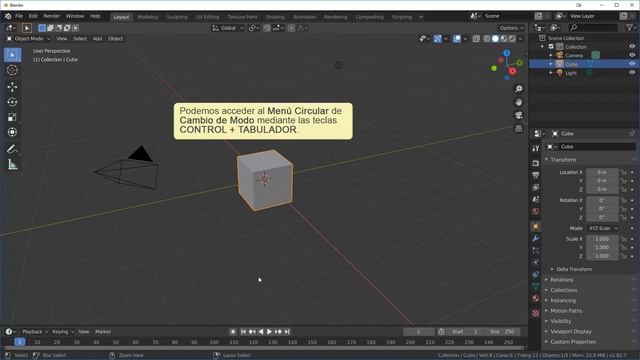 12 Tutorial básico de Blender 2.8x. Menús Circulares o Pie Menus