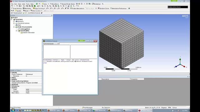 ANSYS Customization Lesson-- Using IronPython Console