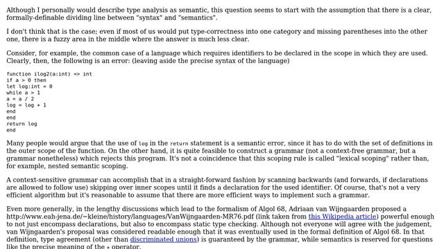 Is type-checking "syntactic" or "semantic"? (2 Solutions!!)