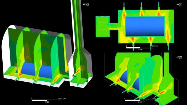 Simulación de Incinerador Combustion  - ANSYS-CDF-MX