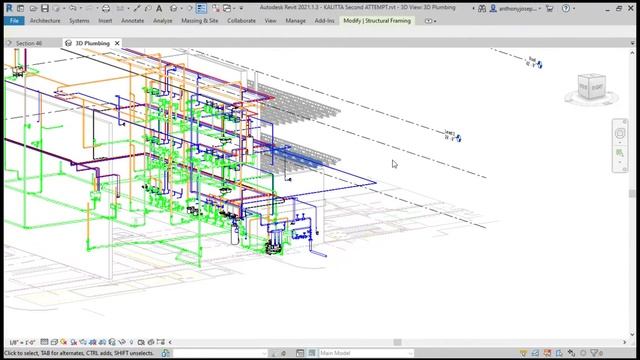 Autodesk Revit 2021 1 3   KALITTA Second ATTEMPT rvt   3D View  3D Plumbing 2021 12 14 22 55 18