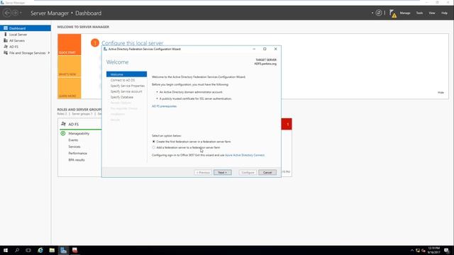 Installing Active Directory Federation Service ADFS