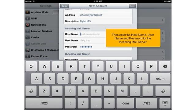 Setting up a Pop email account on your iPad