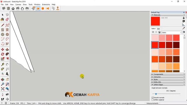 Tutorial SketchUp - Membuat Kain di Gantung