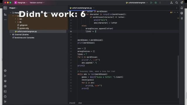 Unfortunate Codes Hangman From Scratch