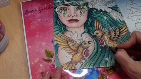 Live/ Colorindo Pássaros Dourados/ Livro Forest Kingdom Hanna Karlzon/ Parte final