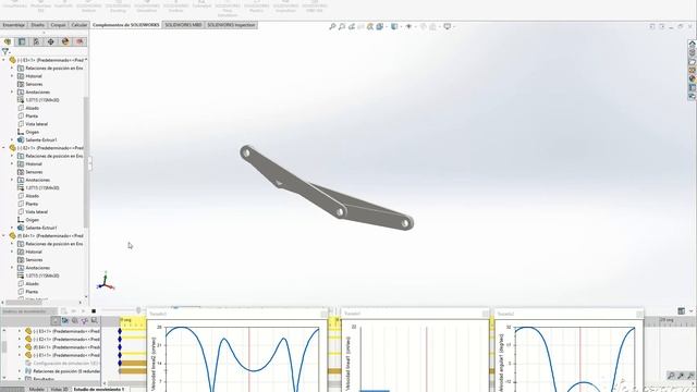 Simulación dinámica de mecanismo 4 barras en Solidworks