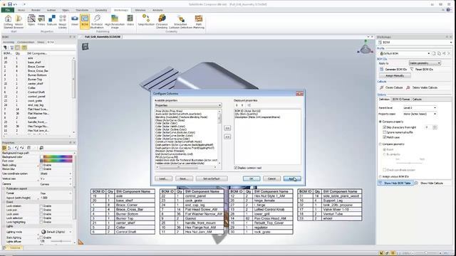 SOLIDWORKS Composer – Rename BOM Column Header