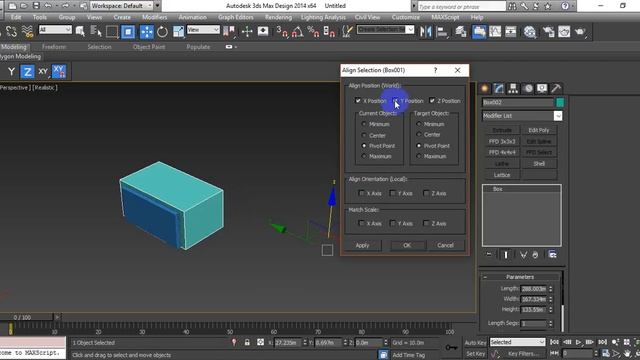 3ds max 2014 -  Lecture 2 -  part 1 ( mirror - Align - notes )