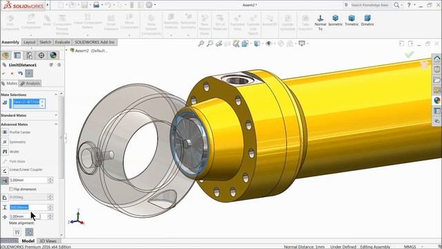 Solidworks tutorial Design of hydraulic cylinder Assembly Part 3