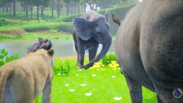 Elephant vs Lion vs Rhinoceros Animal battle   Battle ARBS   Wild Animal  Battle Simulator