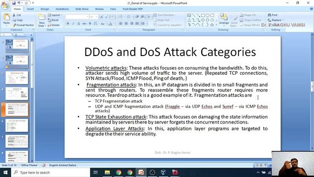 21A Denial of Service (DoS) Attack Categories and Methods