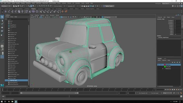 Fundamentals of 3D Modeling for Games - Assignment 03 - The Car Part 3