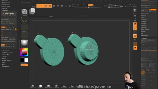 079 ZBrush Working Light Dynamic Subd and ArrayMesh